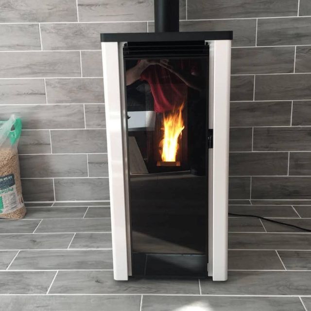 Wood Pellet Stove HP50S-White 2,200 sq. ft. Pellet Stove with a 47-lb Hopper in White – product photo 4, product detail gallery