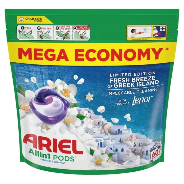 ARIEL FRESH BREEZE OF GREEK ISLAND Laundry Detergent 60 Washes Pack - Image 4