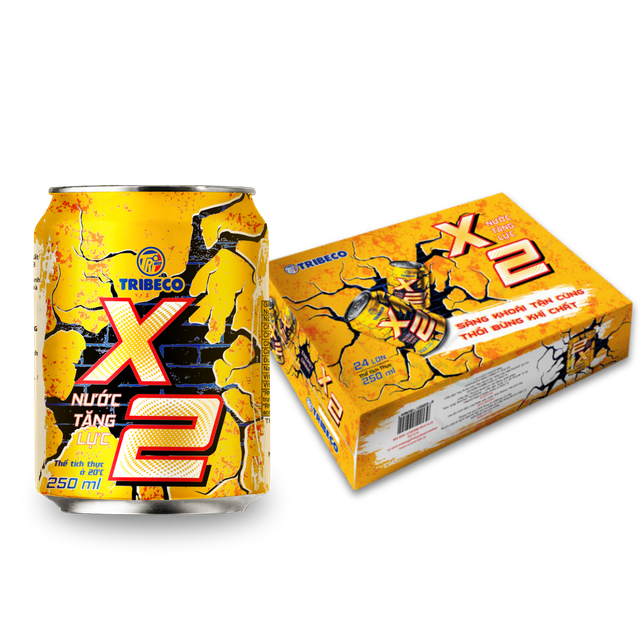 Tribeco Vietnam Energy Drink X2 Energy drink fortified with vitamins B3, B6, and taurine – suitable for people engaged in strenuous work, sports, or intense studying. - Image 1