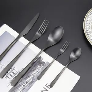 304 Stainless Steel Spoon Fork Knife Hammer Point Cutlery Set/Tableware/Dinnerware - Image 2