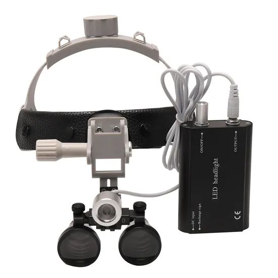 New 3.5X Binocular Magnifier with Headlight Headband Loupes Medical Headlamp Surgical Light - Image 4