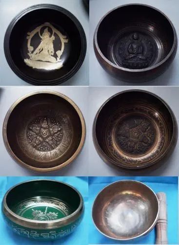 Brass Singing Bowls Material Brass Sound Pattern Sings Aum Origin Inspiration Tibetan Bowls Intended Use Creating Peaceful - Image 1
