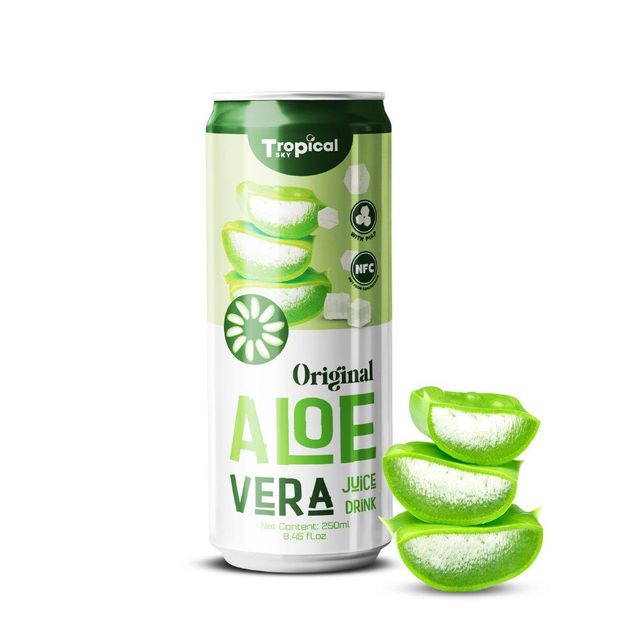 250ml canned Aloe vera juice with pulp OEM supplier in Vietnam - Image 2