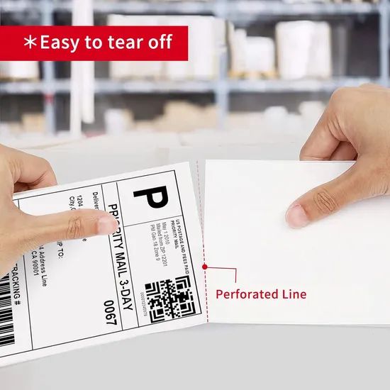 Customized Shipping Label Logistics Packaging Labels1000PCS Fanfold Sticker Rolls for Packaging - Image 4