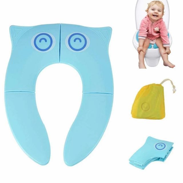 BABY TOILET SEAT FOLDABLE Color Blue Material Pp Texture Sturdy Seat Shape Round Toilet Type Western Warranty No - Image 1