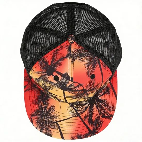 Custom High-Quality 6 Panel Mesh Snapback Trucker Hat for Men - Image 2