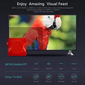 Android 7.0 TV Box Ott Set Top Box 4K CPU 4 Origin China Resolution 4K Flash 8GB/16GB RAM DDR3-1GB/2GB Model NO. - Image 4