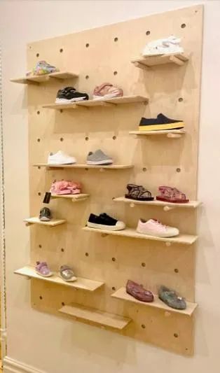 Bathroom Drying Rack with Pegboard for Towels and Snack Storage Display - Image 4