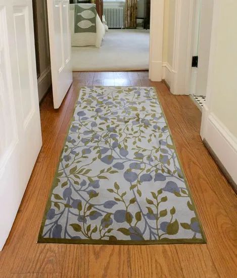 Golden Green Beige Runner Rugs Floor Carpet Area Rug Design Modern Model NO. 1366 Thickness 14mm Technics Tufted Product Form Rugs - Image 1