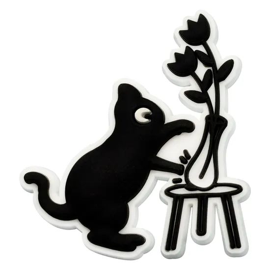 Cartoon Black PVC Soft Rubber Cute DIY Shoe Decorations Origin China Material PVC Style Cartoon Model NO. S-140 Trademark - Image 5