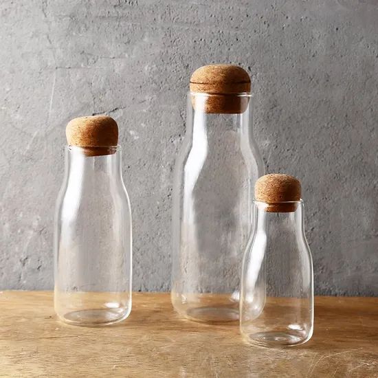 Cork Lids Round Glass Jar Storage Containers Origin China Certification CE Model NO. EB-S084 Trademark ECOLINK Type Small Package - Image 5