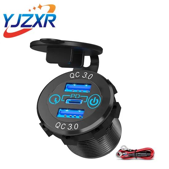 12V QC3.0 Pd Car Charger Socket with Voltage Digital Display - Image 2