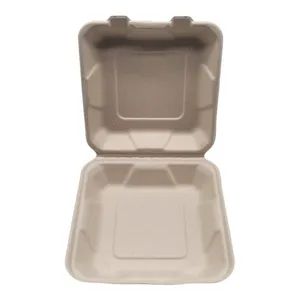 Sugarcane Bagasse Pulp Lunch Box Eco-Friendly Disposable Food Containers, Biodegradable Takeout Packaging - Image 4