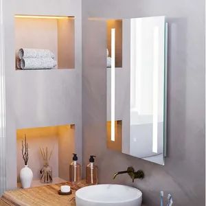 China High Quality Customized Size Multi Function LED Three Color Bathroom Smart Mirror - Image 5
