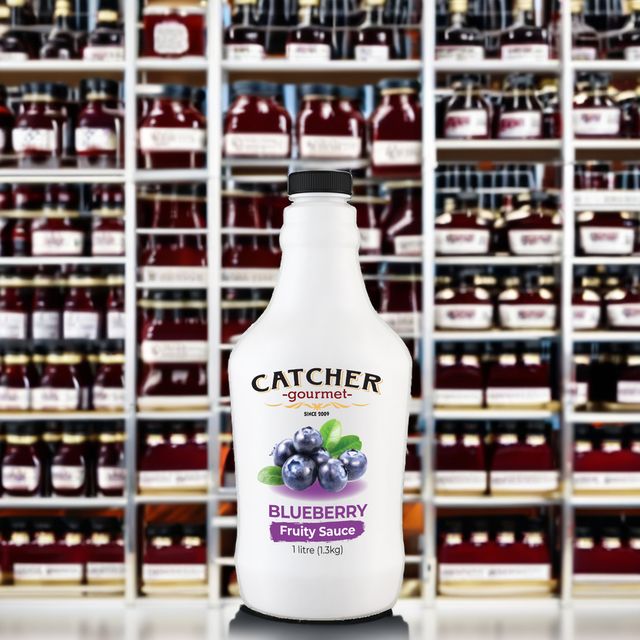 Catcher Gourmet Blueberry Flavoured Sauce 1 Litre For drinks and desserts hot cold beverages With Violet Color - Image 1