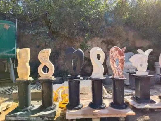 Custom Square Large Garden Statues Natural Stone Marble Abstract Art Sculptures - Image 1