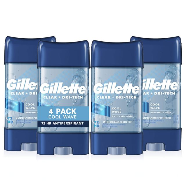 Gillette Antiperspirant and Deodorant for Men, 72hr Sweat & Odor Protection, Long Lasting Freshness, Anti-White Mark Technology, Clear Gel, Cool Wave Scent, 3.8 oz (Pack of 2) - Image 5