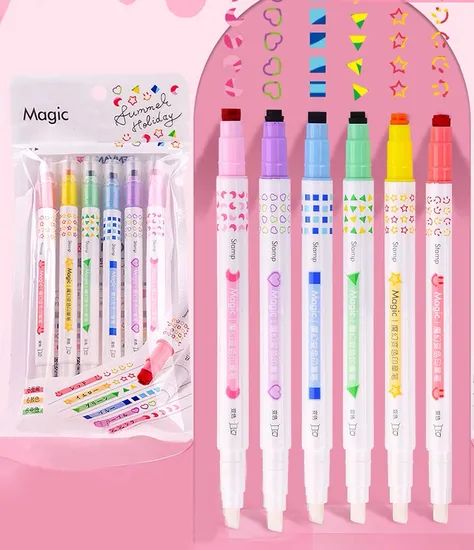 Amazing Marker Pens - Color Changing Highlighter Pen Art - Create 3D Lettering or Write Secret Messages - Image 2