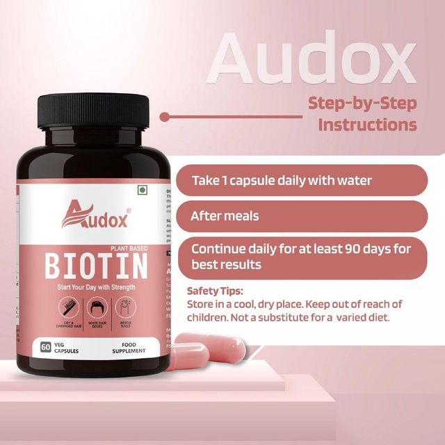 Plant-Based Biotin – Healthy Hair, Stronger Nails & Radiant Skin | 60 Veg Capsules - Image 3
