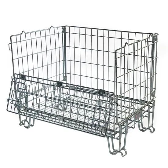 Customizable Storage Cage Folded Foldable Customizable Lockable Mesh Storage Cage Wire Security ...