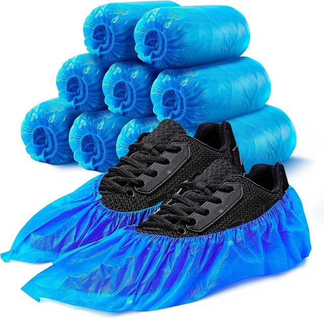 Factory Wholesale Blue CPE Disposable Shoe Cover Anti-Dust Waterproof Overshoes PE Material Foot Covers - Image 3