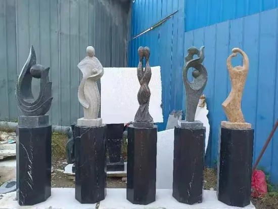 Custom Square Large Garden Statues Natural Stone Marble Abstract Art Sculptures - Image 4