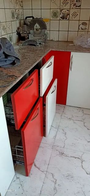 Wooden Modern Modular Kitchen Material Wooden Finish Type Polished Mount Type Floor Mount Kitchen Design All Types Door Finishing All - Image 4