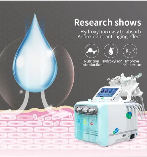 Hot Selling Facial Cleansing Microdermabrasion Machine Oxygen Hydro Microdermabrasion Facial Machine 6 in 1 H2O2 Facial Machine - Image 4