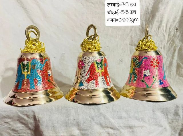 Brass Ghanti Bell, For Religious, Size: Mention In Photos Size Mention in photos Weight Mention in photos Brass Bell Type Pooja - Image 2