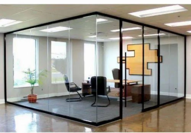Slim Profile Glass Partition And Doors, Frameless Pattern Plain Thickness 8 mm Color Transparent Profile Size 40x16 Mm Glass Thickness 12 - Image 3