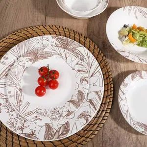 White Opal Glassware Dinner Set with Decal Glass Clay Origin China Color Unicolor HS Code 7010903000 Trademark OEM & ODM - Image 5