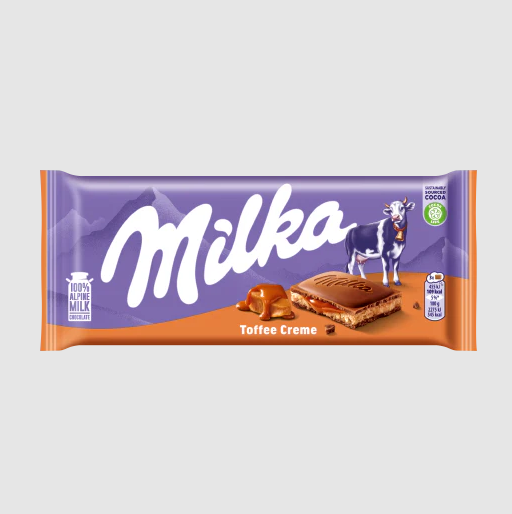 Milka Toffee Cream Chocolate Bar 100g - Sweet Treat - Image 1