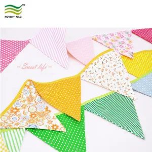 Red Triangle String Banner Cotton Bunting Flags Item NF11f19023 Size Customized Shape Customized HS Code 630790009 Dimension Customize - Image 4