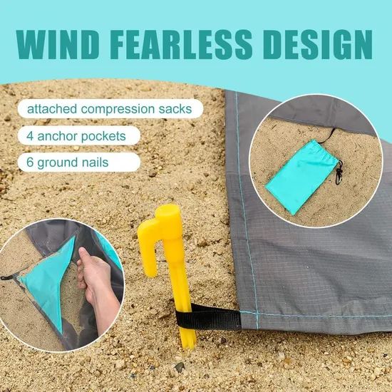Light Sand Proof Beach Mat Compact Beach Blanket for Outdoor Events - Image 5