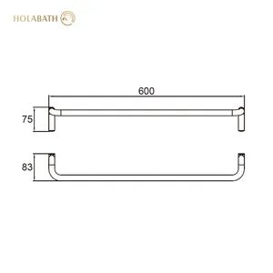 Elegant Wall Mounted Single Towel Bar for Modern Bathrooms - Image 2