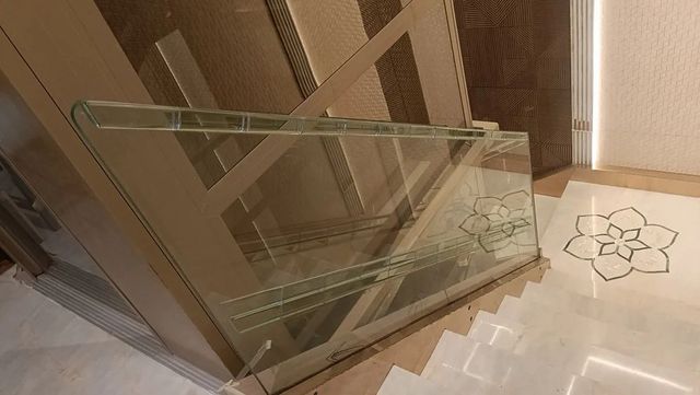 Balcony Glass Railing, Material: Mild Steel Color Silver Height 3 Feet Position Stairs I Deal In New Only Glass Color - Image 4
