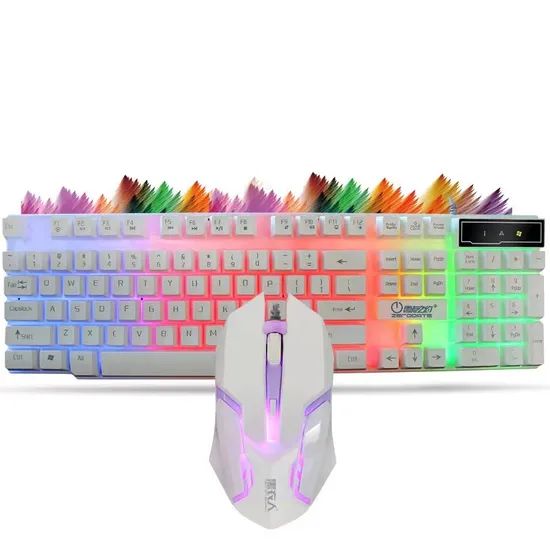Amazon Color Light Mechanical Keyboard and Mouse Wired Keyboard Mechanical Keyboard RGB Mouse - Image 1