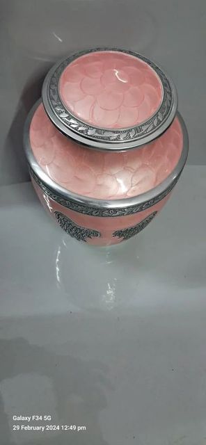 TASTIE DOWN PINK ALUMINIUM METAL CREMATION FOR ASHES. Color All Material - Image 3