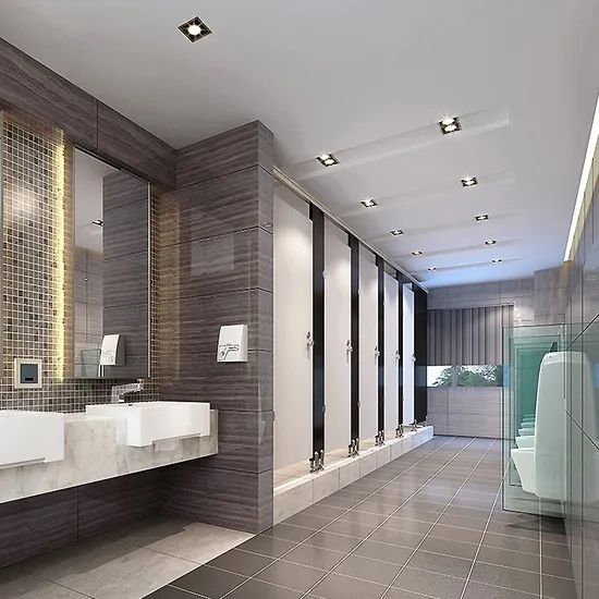 Office Building Project HPL Compact Laminate Panel Toilet Cubicles Partition System - Image 2