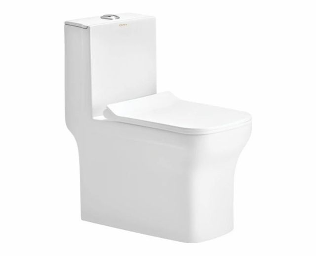 Ceramic One Piece Toilet Seat Color White Trap Type P Trap Aesthetic Style Sleek Bowl Mounting On Wall Flushing System - Image 3