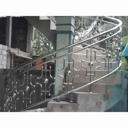 Silver Stainless Steel SS Railing Color Silver Gst Rate 18% Position Stairs Height 2 to 2.5 Feet Material Stainless - Image 1