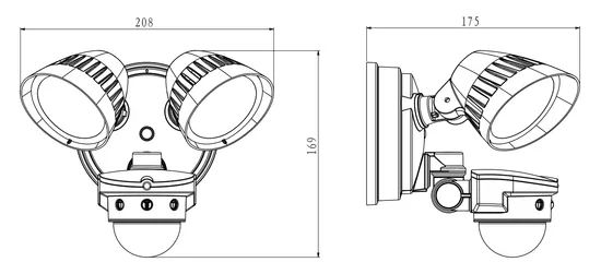 Tri Proof Light LED Waterproof Wall Light PIR Motion Security Light - Image 2