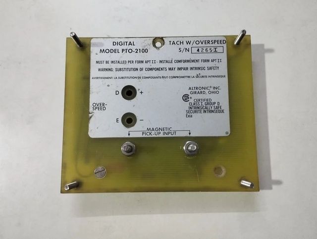 Altronic Pto-2100 Digital Tachometer S/N: 4265i Make: Altronic Model No: Pto-2100 Serial Number 4265i Manufacturer - Image 2