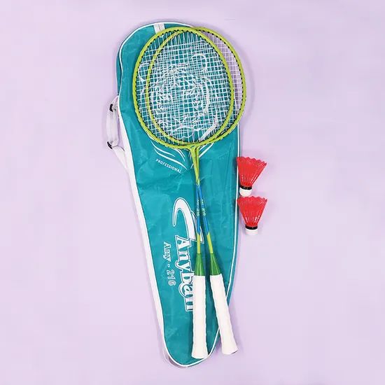 Steel Badminton Rackets Set with Plastic Shuttlecocks - Image 1