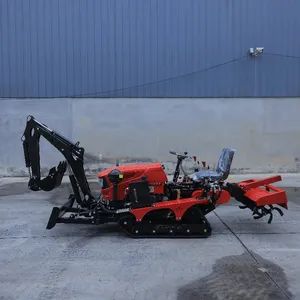 Garden Gasoline Engine Diesel Compact Power Chain Cultivator Crawler Rotary Rotavator Mini Power Tiller - Image 3