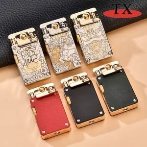 Metal Rocking Arm Vintage Leather Kerosene Lighter - Image 1