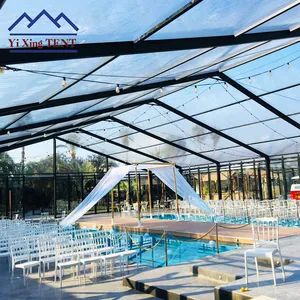Made in China 15X30m 20X60m 50X100m Herringbone Roof Glass Wall Event Accessories Party Iight Transparent PVC Roof Tarpaulin Party Tent for Sales - Image 3