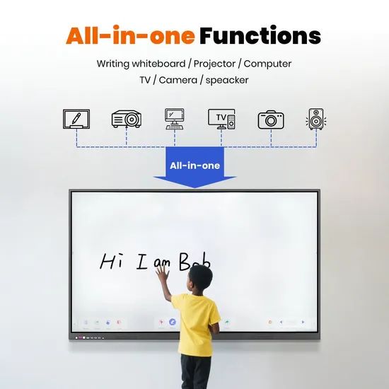 Flat Panel Interactive Board Android Smart Classroom Whiteboard for ...