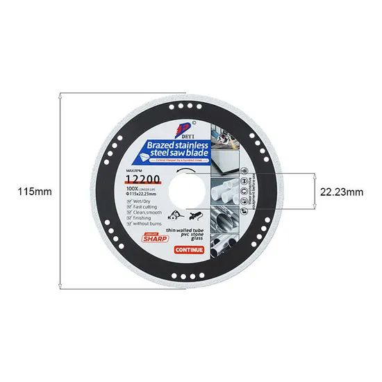 Vacuum Brazed Cutting Disc Diamond Saw Blade for Steel Stone Concrete Iron - Image 3