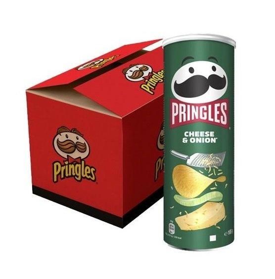 Pringles Cheese and Onion Flavor Potato Chips - 165g Can for Snacking Delight - Image 3